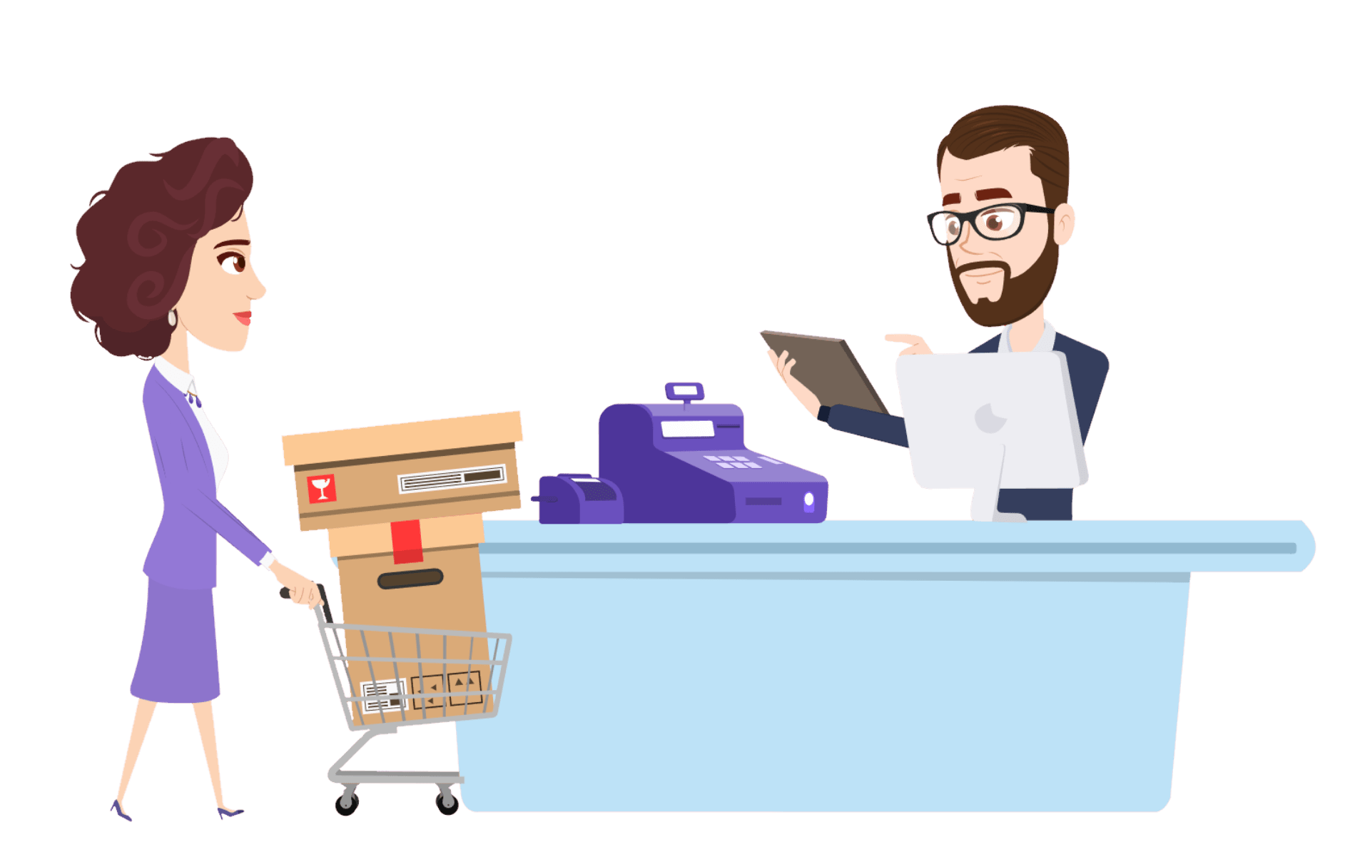 Illustration zur Auswahl und Buchung von revodocs Paketen und Preisen