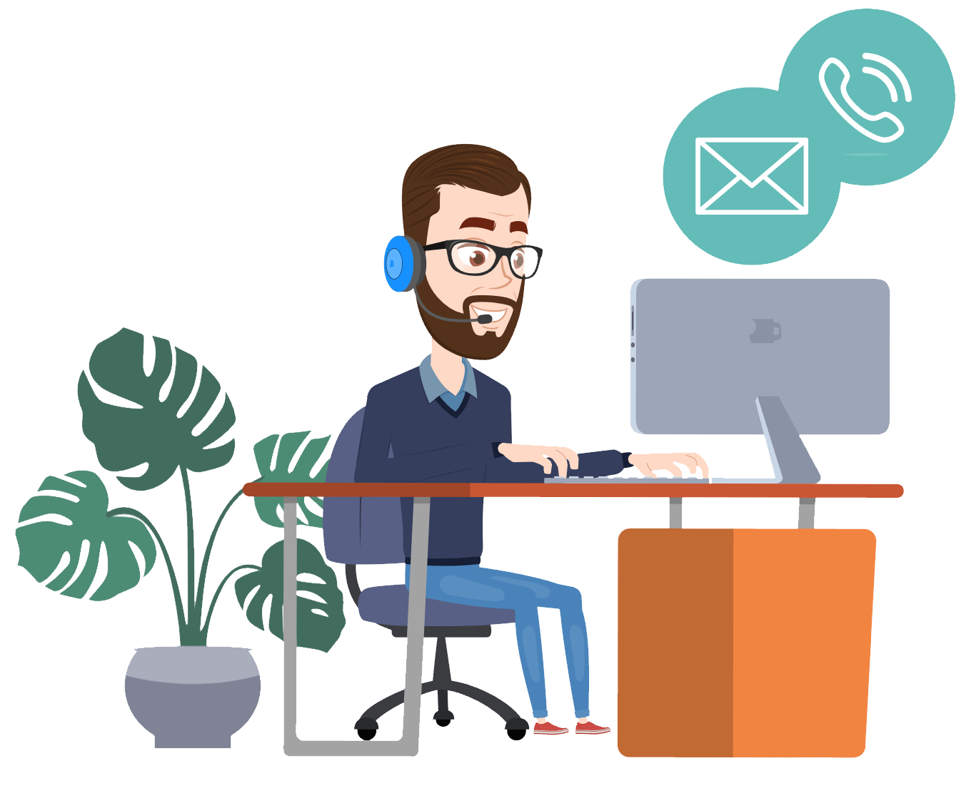 Illustration zur Kontaktaufnahme mit dem revodocs Support per E-Mail