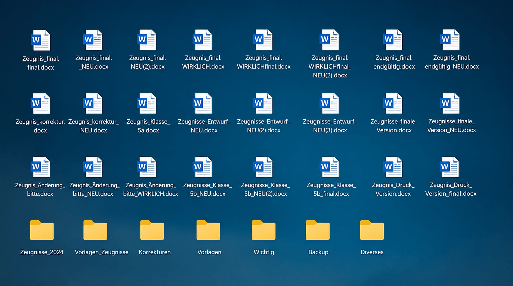 überfüllter Desktop