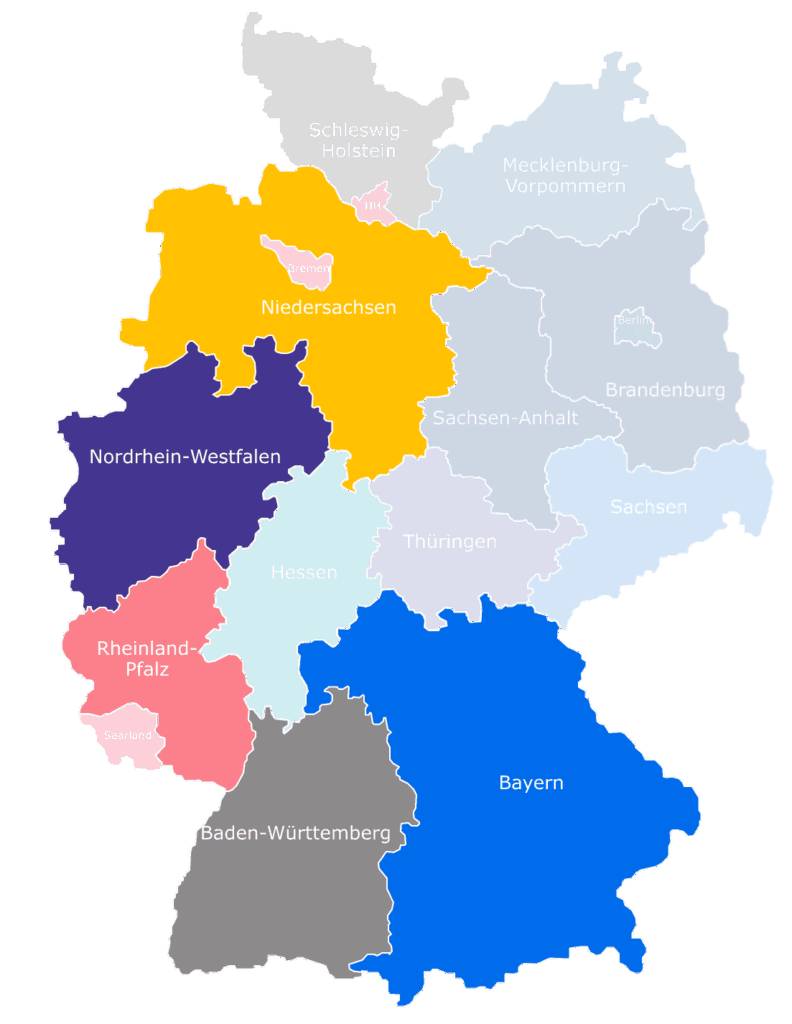 revodocs - Offiziell unterstützte Bundesländer