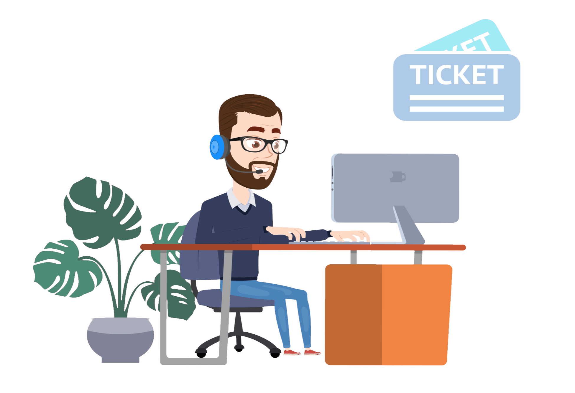 Illustration zur Kontaktaufnahme mit dem revodocs Support per E-Mail oder Telefon